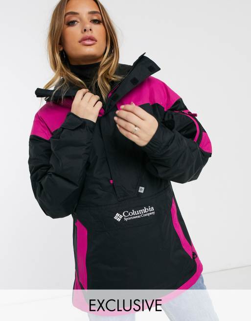 Pink pullover outlet jacket