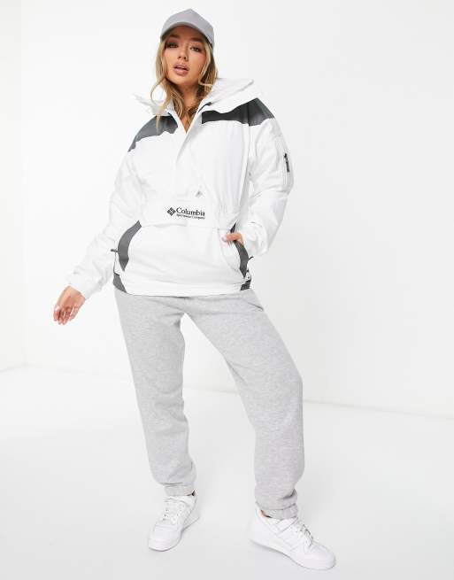 Columbia Challenger pullover jacket in white/grey | ASOS