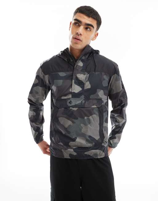 Columbia - Challenger - Vindjakke i sort camouflage-print