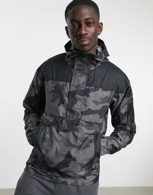 Columbia Challenger Windbreaker jacket in black camo | ASOS