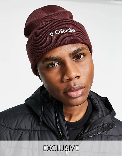 Men Caps & Hats/Columbia City Trek beanie in burgundy Exclusive at  