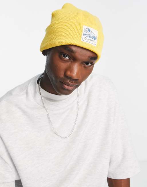 Columbia City Trek Heavyweight patch logo beanie in yellow