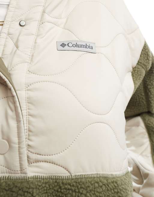 Columbia - Cloud Point - Fleece med hætte i mørk beige og grøn, 2 af 4
