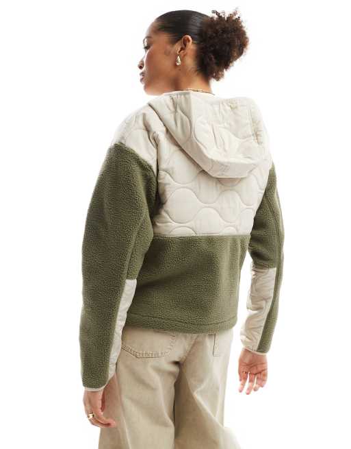 Columbia Cloud Point hooded fleece in dark stone and stone green, 4 of 4