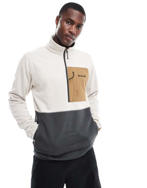 Columbia – Columbia Hike – Fleece-Sweatshirt in Braun mit kurzem Reißverschluss