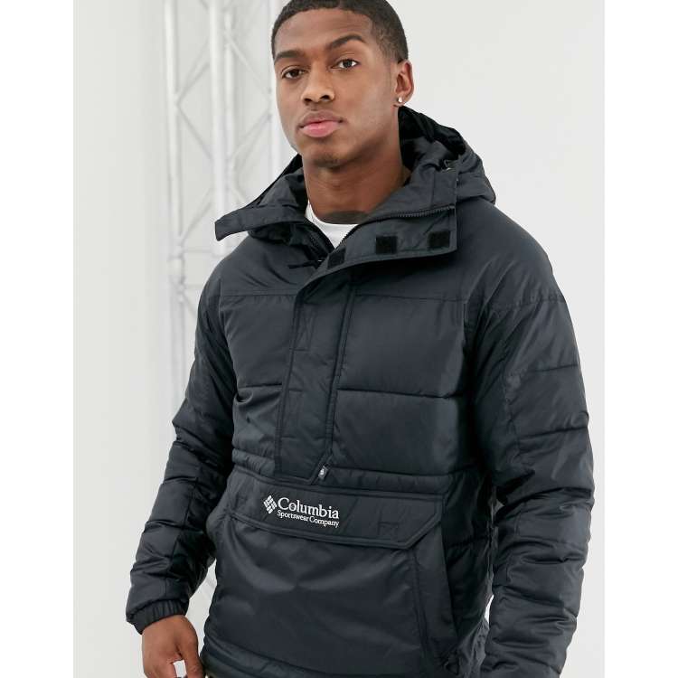 Men's Columbia LODGE PULLOVER Jacket-Olive Green Black - Sklep