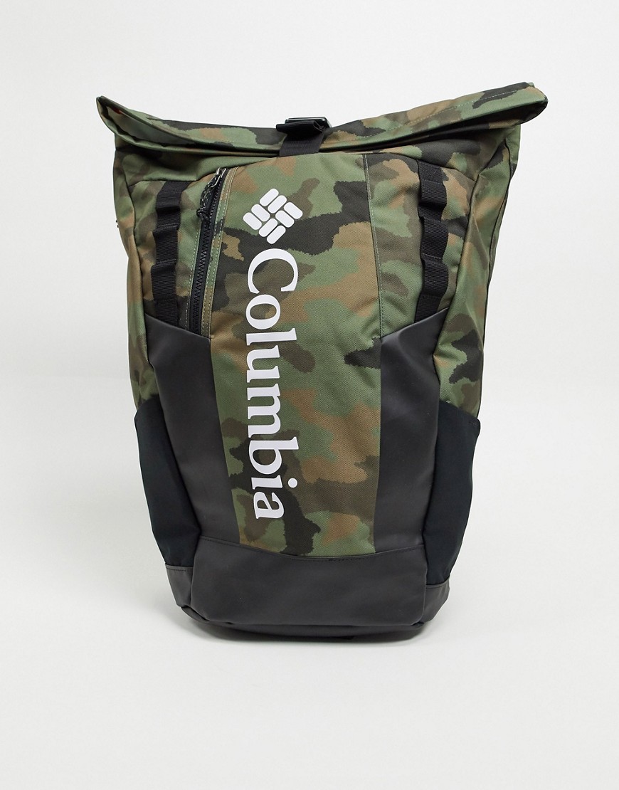 Columbia – Convey – Kamouflagefärgad 25 liter ryggsäck med rullat lock-Grön