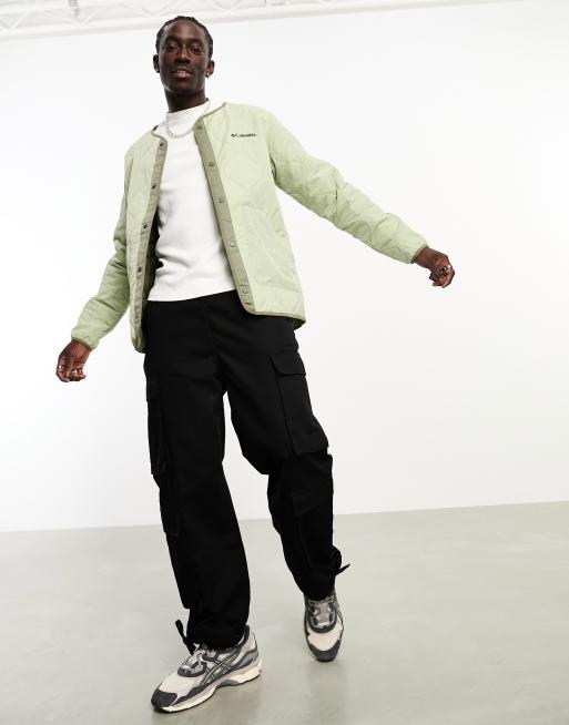 Columbia crinkle fabric quilted liner jacket in khaki | ASOS