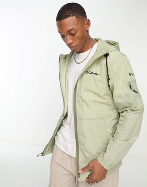 Columbia crinkle utility windbreaker in khaki | ASOS