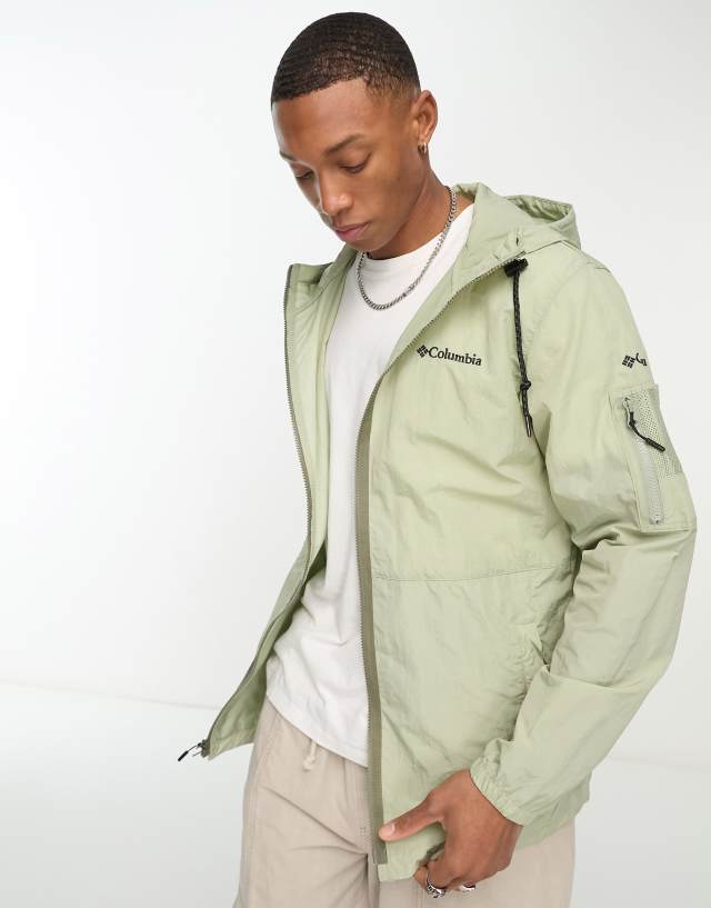 Columbia crinkle utility windbreaker in khaki