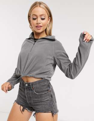 quarter zip crop