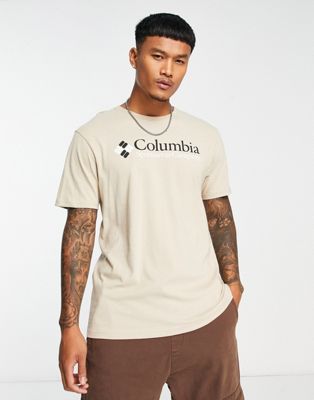 Columbia CSC Basic cotton chest logo t-shirt in stone  - ASOS Price Checker
