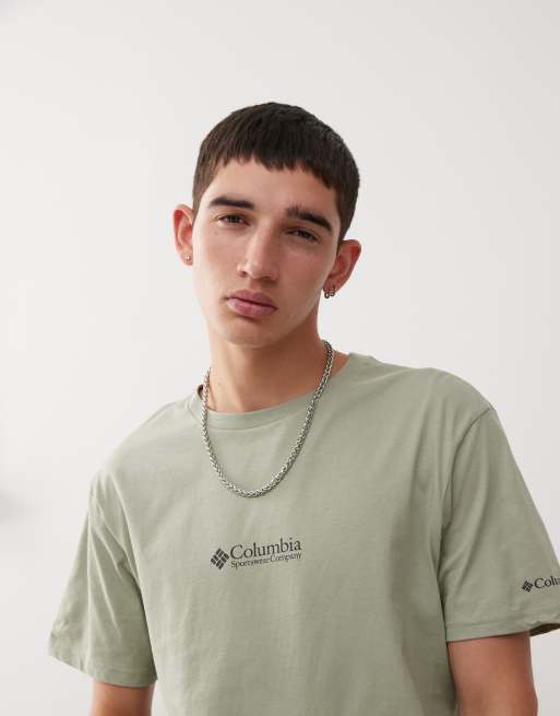Columbia - CSC Basic - Kakigrøn T-shirt med korte ærmer og logo