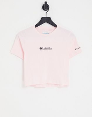 Columbia CSC Basic Logo cropped t-shirt in light pink