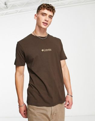 Columbia CSC basic logo t-shirt in brown Exclusive at ASOS