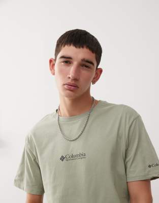 CSC - Basic-T-Shirt in Khaki mit Logo-Grün Grün S