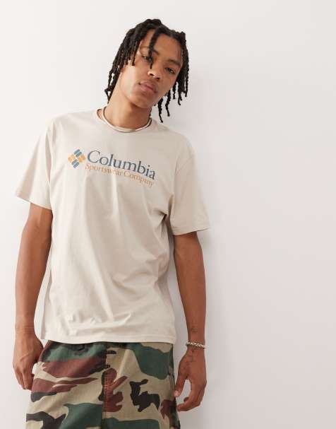 Columbia - CSC - Basic T-shirt met logo in beige - view 1
