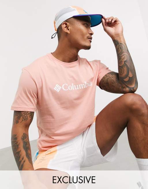 Columbia - CSC Basic - T-shirt met logo in koraalkleur, exclusief bij ASOS