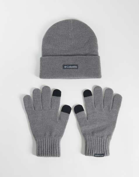 Columbia CSC beanie and glove set in grey - view 1