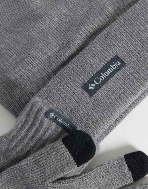Columbia CSC beanie and glove set in grey, 2 of 3