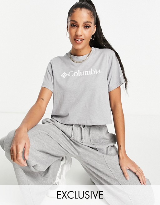 Columbia CSC crop t-shirt in light grey marl Exclusive at ASOS