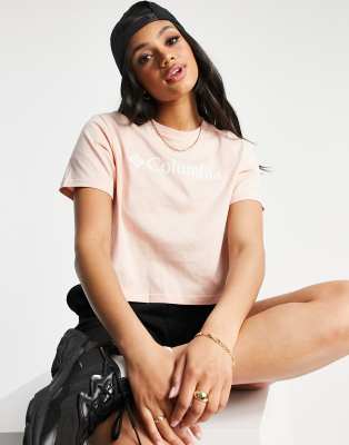 Columbia CSC crop t-shirt in light pink Exclusive at ASOS - ASOS Price Checker