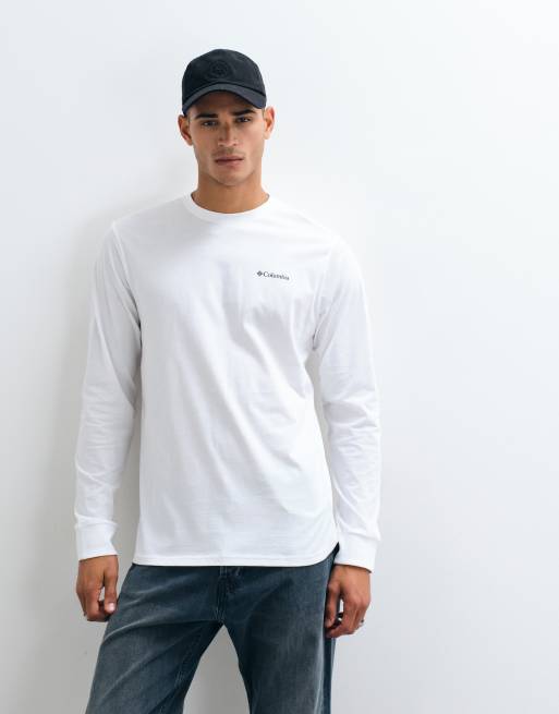 Columbia CSC Grafik-T-Shirt mit Struktur und langen Ärmeln in Weiß, 2 von 5