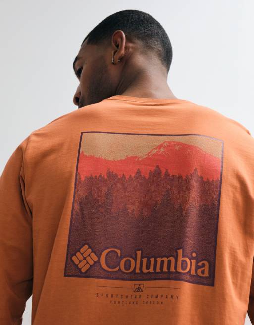 Columbia CSC grafisk långärmad t-shirt i brun, 4 av 5