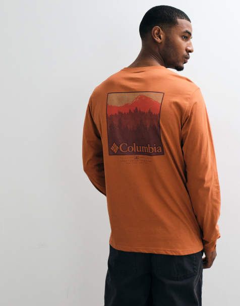 Columbia CSC grafisk langærmet T-shirt i brun - view 1