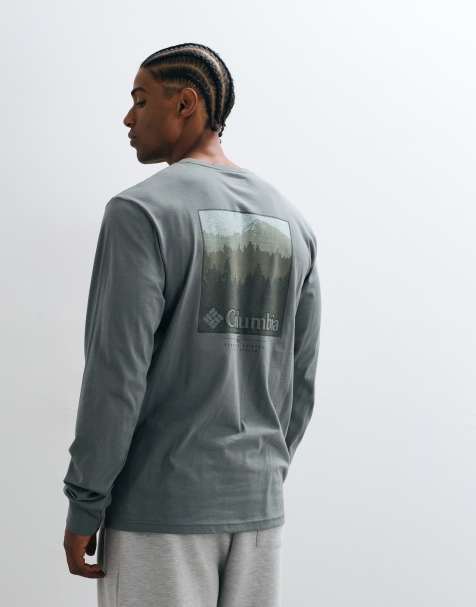Columbia CSC graphic textured scene long sleeve t-shirt in sage - view 1