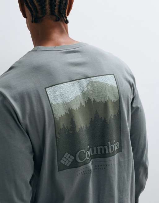 Columbia CSC graphic textured scene long sleeve t-shirt in sage, 3 of 5