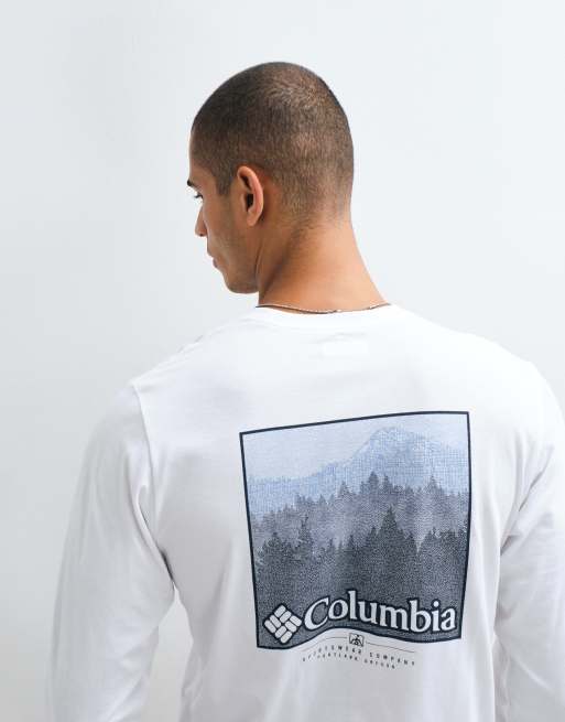 Columbia CSC graphic textured scene T-shirt met lange mouwen in wit, 4 van 5