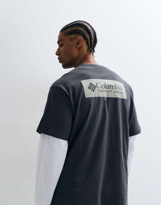 Columbia CSC Heavyweight logo t-shirt in charcoal, 5 of 5