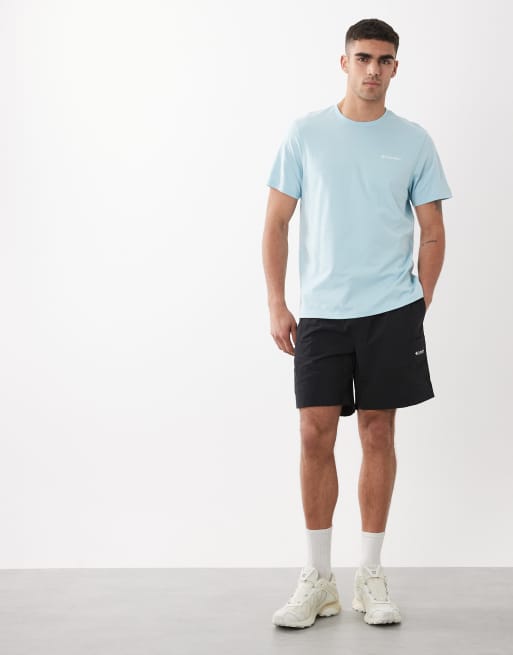 Columbia – CSC – Jasnoniebieski T-shirt z grafiką na plecach, 2 z 5