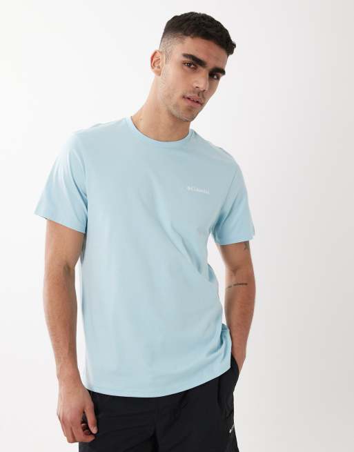 Columbia – CSC – Jasnoniebieski T-shirt z grafiką na plecach, 3 z 5