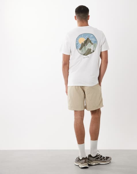 Columbia – CSC Outdoor – Biały T-shirt z grafiką na plecach - view 1