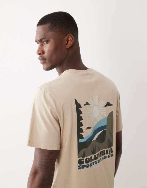 Columbia – CSC Outdoor – T-Shirt in Beige mit Grafikprint auf dem Rücken - view 1