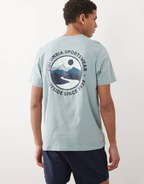 Columbia – CSC Outdoor – T-Shirt in Blau mit Grafikprint auf dem Rücken - view 1