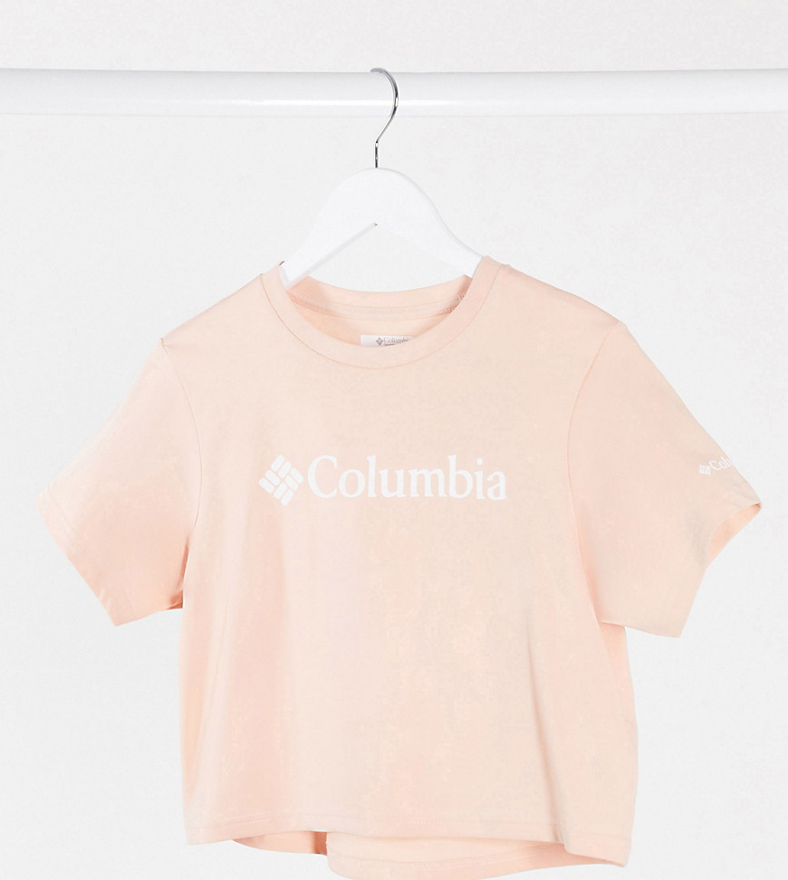 Columbia – CSC – Persikofärgad, enkel t-shirt i kort modell med logga – Endast hos ASOS-Orange
