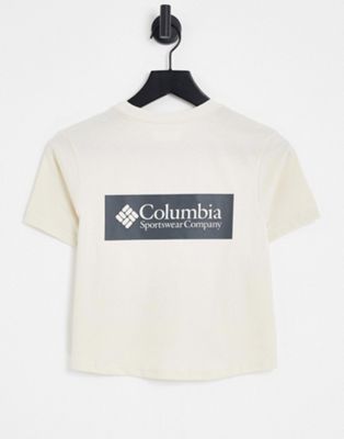 Columbia CSC River back print cropped t-shirt in cream Exclusive at ASOS  - ASOS Price Checker