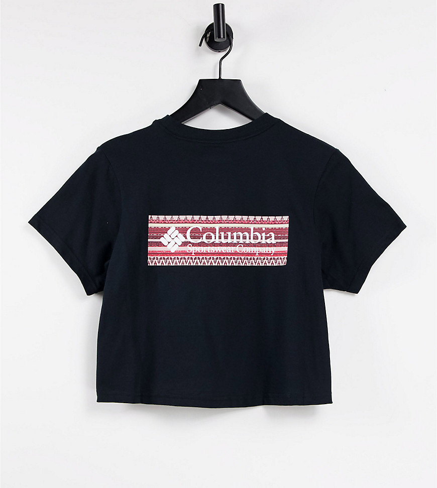 Columbia CSC River back print t-shirt in black Exclusive at ASOS