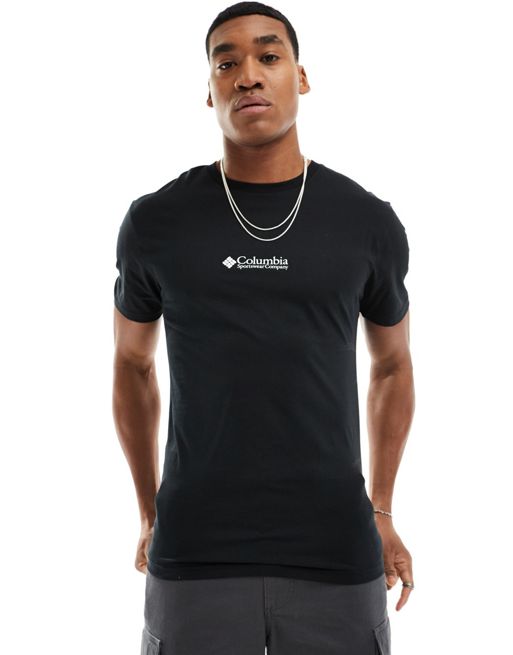 Columbia - CSC - Sort basis-T-shirt med logo på brystet - Kun hos FhyzicsShops