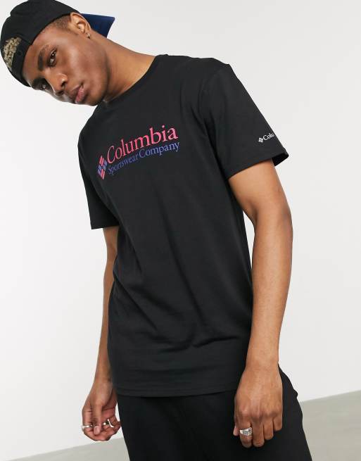 Columbia — CSC — Sort/lyserød basis T-shirt med logo, 4 af 4