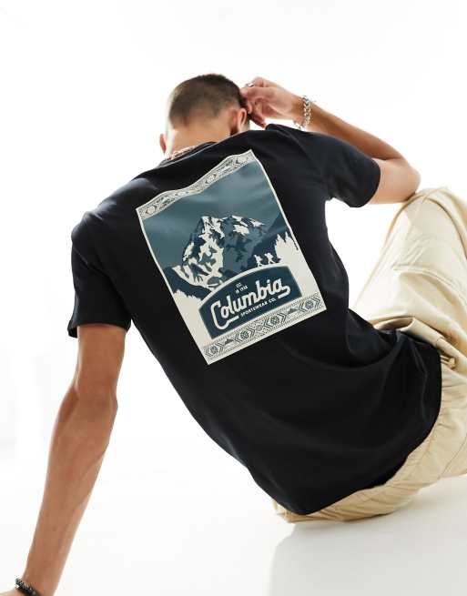 Columbia - CSC - Sort T-shirt med logo og print bagpå