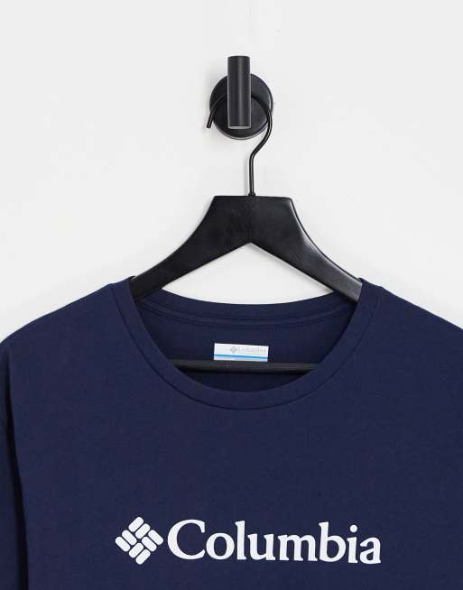 Columbia - CSC - T-shirt basic blu navy in cotone con logo sul petto , 4 di 4