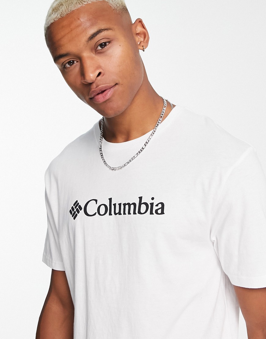 Columbia - CSC - T-shirt basic con logo bianca-Bianco