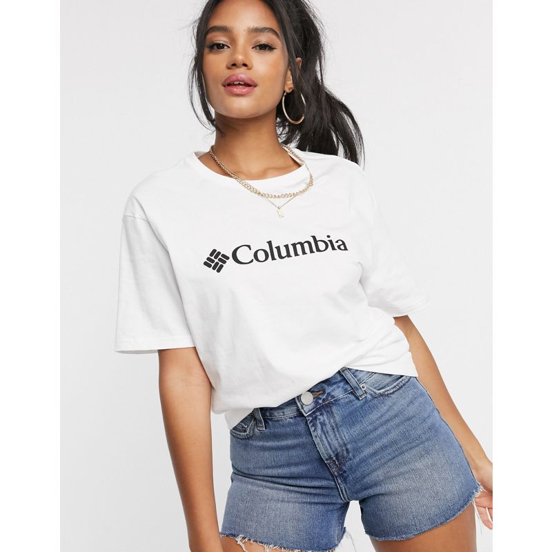 gkefK Donna Columbia - CSC - T-shirt basic corta con logo bianca - In esclusiva per ASOS