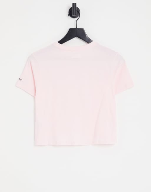 Columbia - CSC - T-shirt basic corta rosa chiaro con logo, 2 di 4