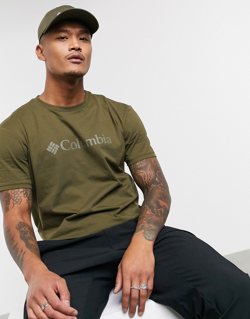 Columbia - CSC - T-shirt basic kaki con logo-Verde