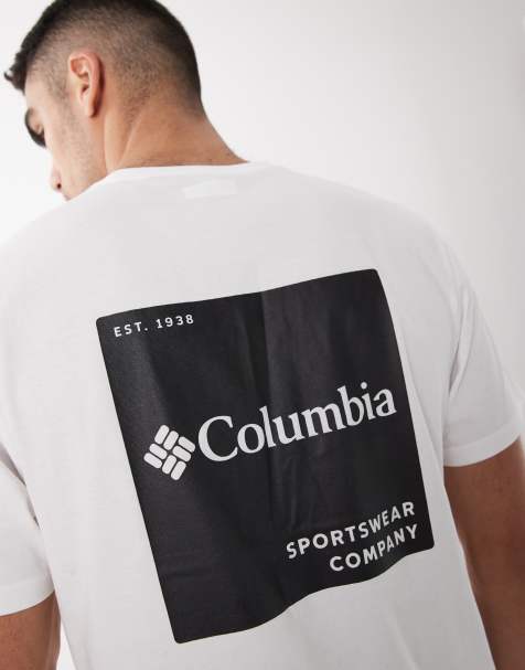Columbia – CSC – T-Shirt in Weiß mit eckigem Logo auf dem Rücken - view 1